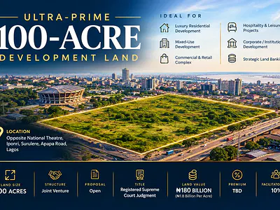 Ultra-Prime 100-Acre Development Land — Opp. National Theatre, Apapa Road, Lagos, Iponri, Surulere, Lagos
