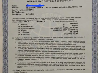 Flat Land for Sale — Maitama District, Abuja