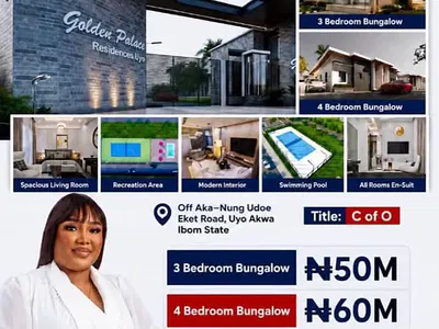 A Beautiful and Spacious 3 Bedroom Detached Bungalow — Off Aka–nung Udoe Eket Road, Uyo, Akwa Ibom