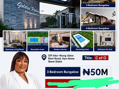 A Beautiful and Spacious 3 Bedroom Detached Bungalow — Off Aka–nung Udoe Eket Road, Uyo, Akwa Ibom