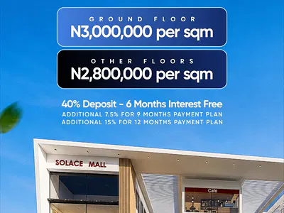 Affordable and Developed Shopping Mall — Solace Mall Located Orchid Road Opposite Chevron Tollgate, Lekki Phase 2, Lekki, Lagos
