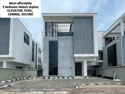 Most Affordable 5 Bedroom Detach Duplex, Elevator, Pool, Cenima, Secure — Lekki, Lagos