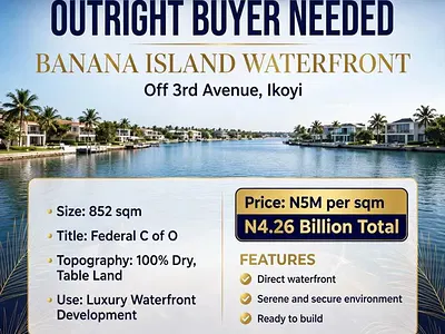 852SQM Waterfront Residential Land in a Serene Environment — Ikoyi, Lagos