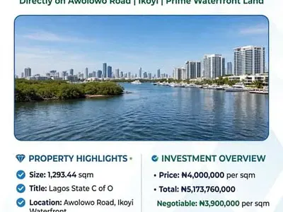 1293.44SQM Waterfront Land in a Strategic Location — Ikoyi, Lagos