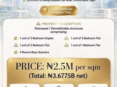 1471 SQM Residential Land in a Prime Location — Off Bishop Aboyade Cole Street, Victoria Island (VI), Lagos