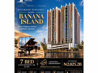 7 Bedroom Luxury Maisonette with Grand Piano — Riverside Duplexes, Banana Island, Ikoyi, Lagos