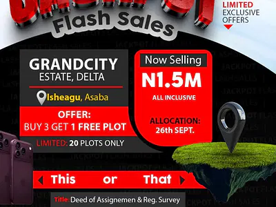 Residential Land Plot (Buy 3 Plots Get 1 Plot Free) — Grandcity Estate, Asaba, Delta