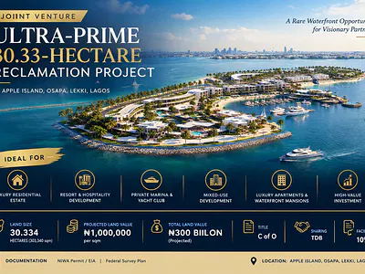 Ultra-Prime 30.33-Hectare Reclamation Project Land — Lekki, Lagos