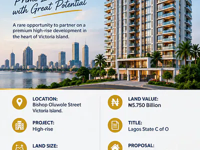 Residential Land - 2349,800SQM for 13 Units of 3 Bedroom & 3 Units of 2 Bedroom Apartment — Victoria Island (VI), Lagos