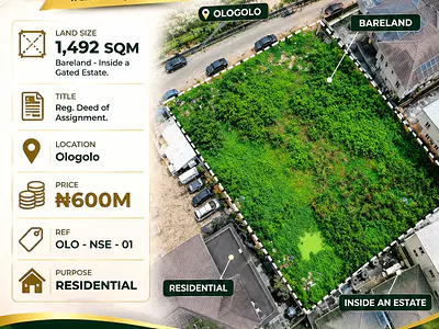 1492 SQM Residential Land — Off Ologolo Road, Ologolo, Lekki, Lagos