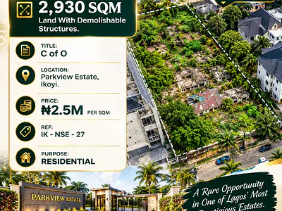 Developer Delight : Land — Parkview Estate, Ikoyi, Lagos