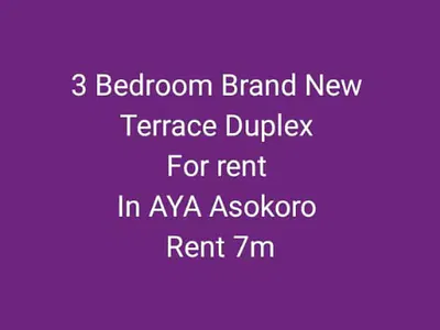 3 Bedroom Brand New Terrace Duplex Now Available — Aya Asokoro, Asokoro District, Abuja