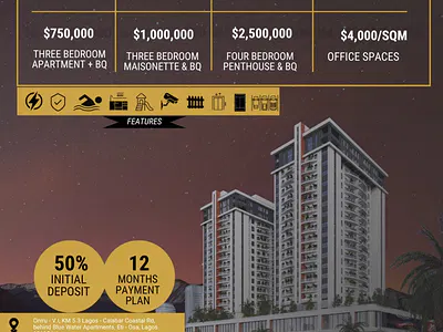 Apartment and Maisonette in 19 Stories Tower — Victoria Island (VI), Lagos