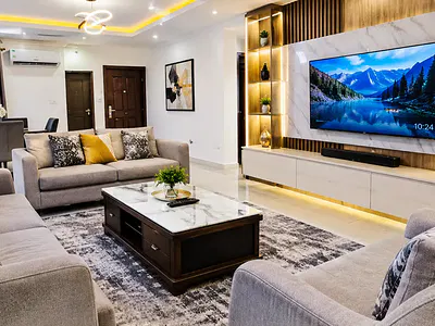 Spacious Clean 1 Bedroom Furnished Flat / Apartment — Northern Foreshore Estate Chevron Drive, Lekki, Lagos