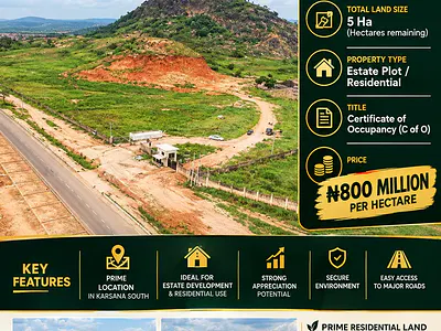 5 Hectares of Residential/Estate Plot — Karsana South, Karsana, Abuja