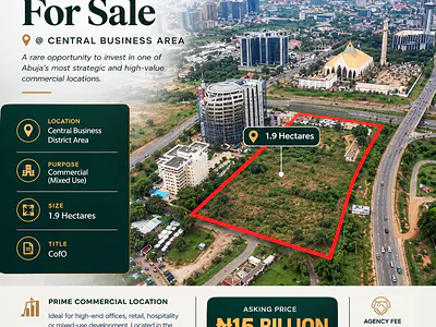 1.9ha Mixed-Use Land with Cofo — Central Business District, Abuja