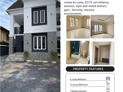 6 Bedroom Fully Detached Duplex with 2 Rooms BQ Available — Oniru, Victoria Island (VI), Lagos