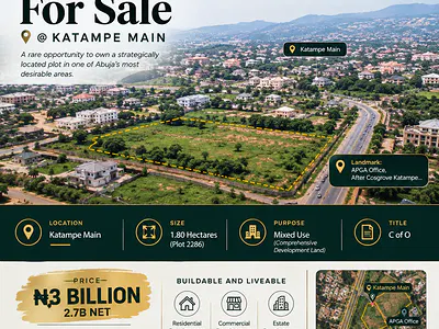 1.80ha Mixed Use Land — Katampe, Abuja