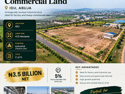 4.13ha Industrial Land — Idu Industrial, Abuja