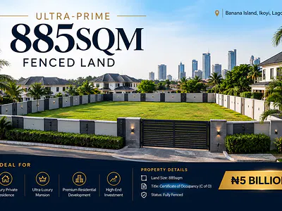 Ultra-Prime 885SQM Fenced Land — Banana Island, Ikoyi, Lagos