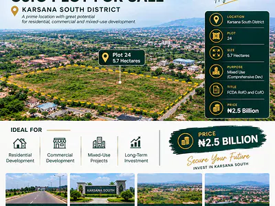 5.7ha Mixed-Use Land Plot — Plot 24, Karsana South, Karsana, Abuja