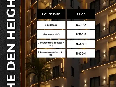 Exquisite 2 Bedroom Apartments Built with Style and Quality Finishing — Den Heights / Freedom Way, Lekki Scheme 1, Lekki, Lagos