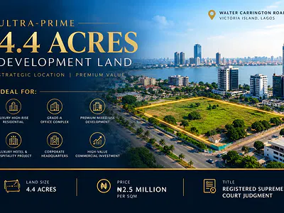 Ultra-Prime 4.4 Acres Development Land — Walter Carrington Road, Victoria Island (VI), Lagos