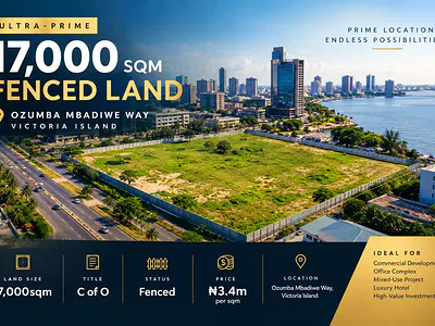 Ultra-Prime 17,000SQM Fenced Commercial Development Land — Victoria Island (VI), Lagos
