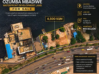 4,500 SQM Waterfront Land — Ozumba Mbadiwe, Victoria Island (VI), Lagos