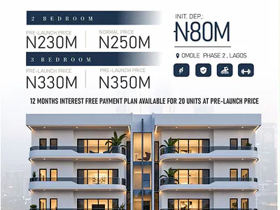 Own 2 and 3 Bedroom Luxury Apartments & Enjoy 12 Months Interest Free — Enjoy Thoughtfully Integrated Amenities, It Behind Berger Busstop, Omole Phase 2, Ikeja, Lagos