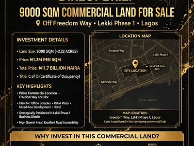 Land on 9000SQM — Off Freedom Way, Lekki Phase 1, Lekki, Lagos