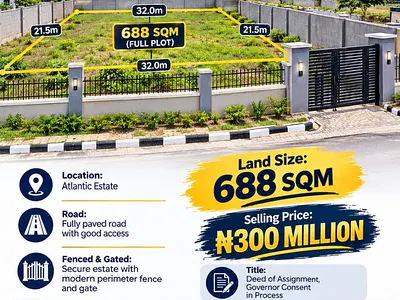 Residential Land Plot — Atlantic View Estate Off Alpha Beach, Lekki, Lagos
