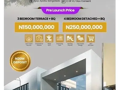 Luxury 3 Bedroom Terrace Duplex Smart Homes + BQ — Zularich Signature Residences / Ajayi Apata Estate, Sangotedo, Ajah, Lagos