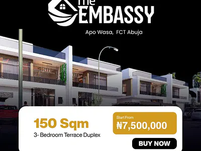 150 SQM Land for 3-Bedroom Terrace Duplex — The Embassy, Wasa, Apo, Abuja