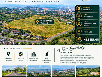 10ha Mixed-Use Land — Guzape District, Abuja