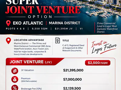 Exclusive Super Waterfront Deal — Azuri Towers Axis, Eko Atlantic City, Lagos