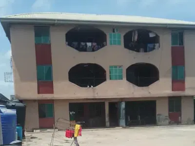 Block of 6 Flats + 2 Mini Warehouse Shops on 628SQM Land — Alaba International Market, Ojo, Lagos