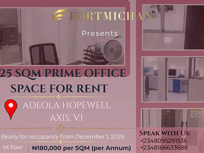 125 SQM Prime Office Space — Victoria Island (VI), Lagos