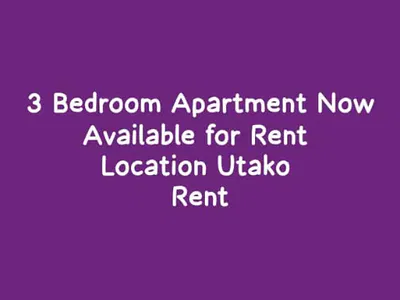 3 Bedroom Apartment Now Available — Utako Main, Utako, Abuja