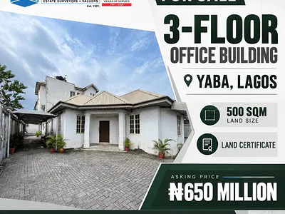 Office Building on 3 Floors — Yaba, Lagos