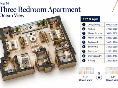 Landmark Waterview Three Bedroom Apartment Ocean View — Victoria Island (VI), Lagos
