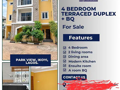 4 Bedroom Terraced Duplex +BQ — Off Aso Street, Parkview Ikoyi, Ikoyi, Lagos