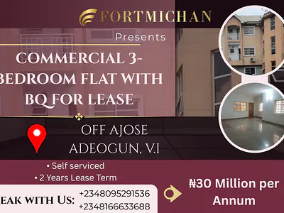 Commercial 3-Bedroom Flat with BQ — Victoria Island (VI), Lagos