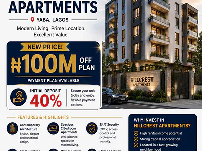2 Bedroom Apartments with 24 HR Electricity — Yaba, Lagos