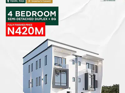 4 Bedroom Semi Detached Duplex with Boys Quarters — Femi Duro Street, Agbaoku Estate Opebi Ikeja Lagos, Opebi, Ikeja, Lagos