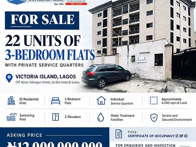 3 Bedroom Flat with Service Quarter — Victoria Island (VI), Lagos