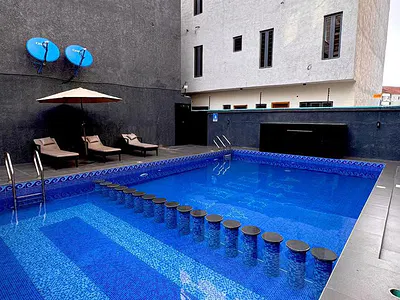 2 Bedroom Apartment with Balcony and Pool — Abira Court Estate, Ikate, Lekki, Lagos