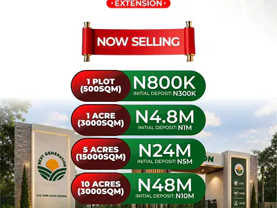 100% Dry Plots of Land — Next Generation Extension, Abeokuta South, Ogun