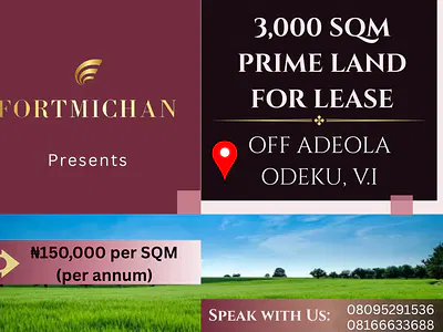 3,000 SQM Prime Land — Off Adeola Odeku Street, Victoria Island (VI), Lagos
