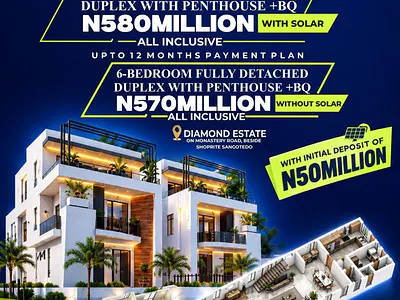 6 Bedroom Fully Detached Duplex with Penthouse and BQ — Ajah, Lagos